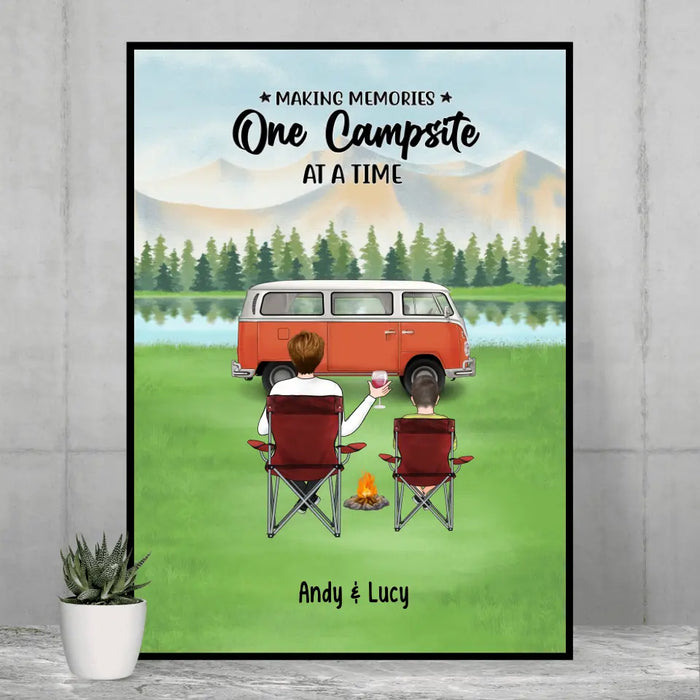 Making Memories One Campsite at a Time Woman & Kids - Personalized Gifts Custom Camping Poster for Mom, Camping Lovers