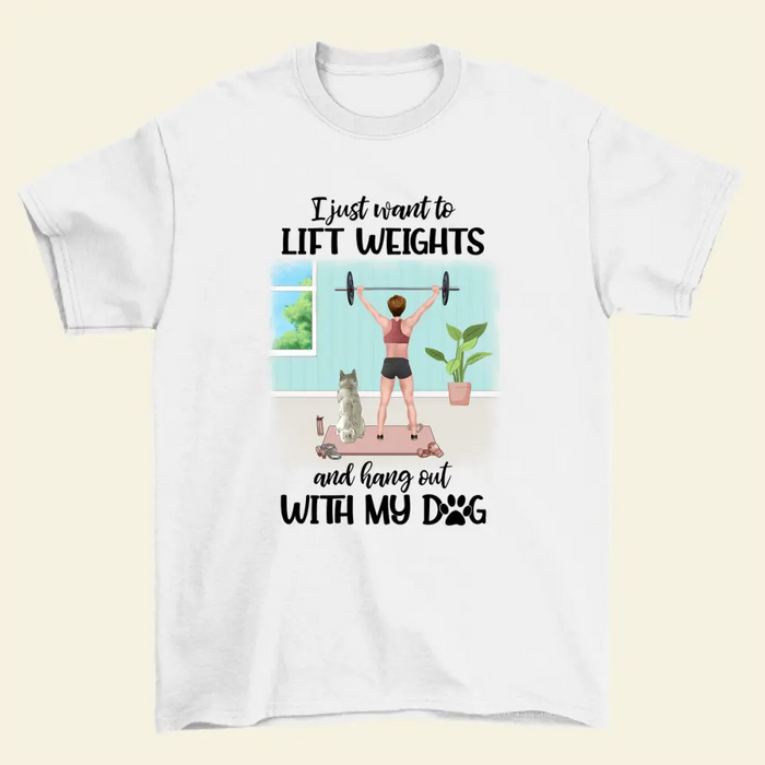 Lift Weights With My Dogs - Personalized Tumbler Cup - Gift For Fitness  Lovers - Fitness Girl Dog Back