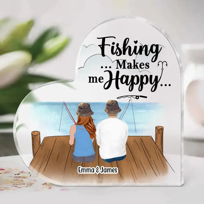 I Reel-ly Love You - Personalized Gifts Custom Fishing Acrylic Plaque for Friends, Couples, and Fishing Lovers