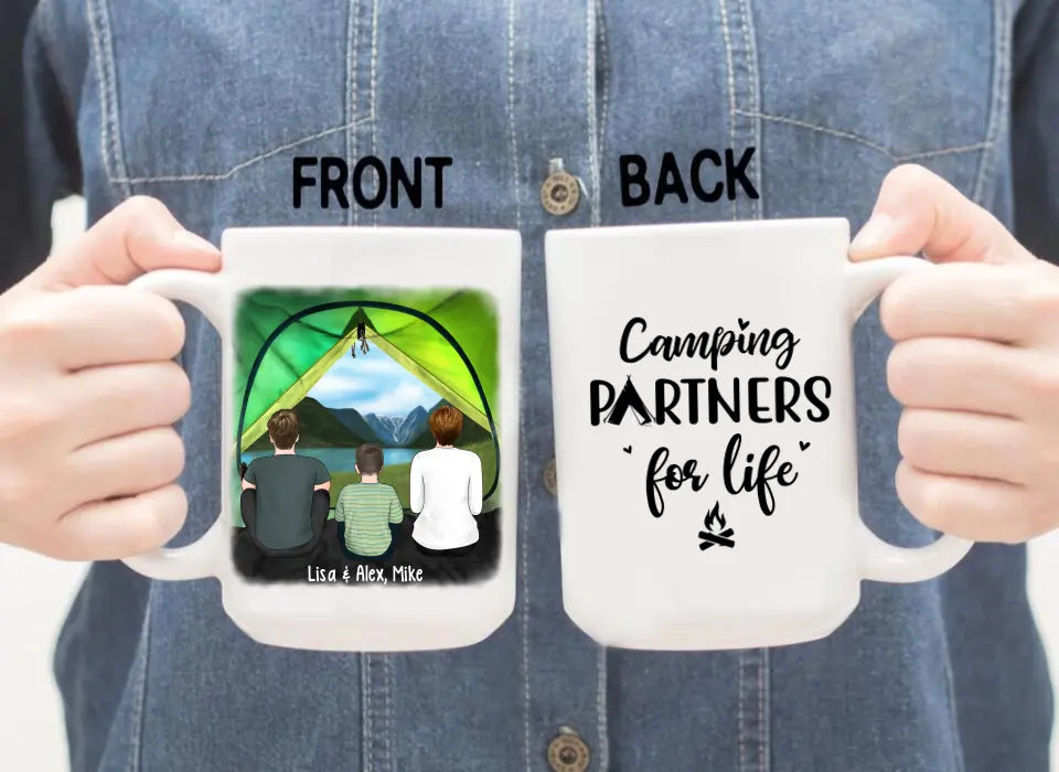 Camping Partners for Life Tent View - Personalized Gifts Custom Camping Mug for Family for Couples, Camping Lovers