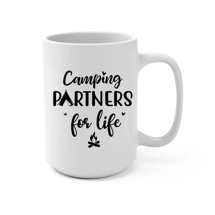 Camping Partners for Life Tent View - Personalized Gifts Custom Camping Mug for Family for Couples, Camping Lovers