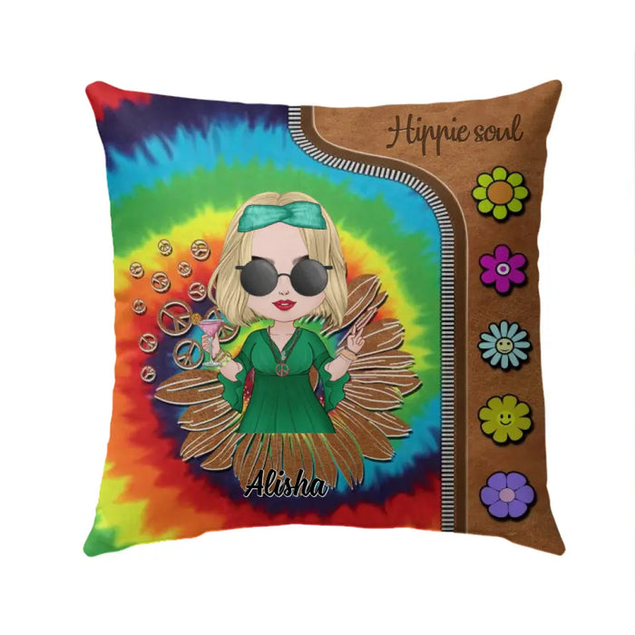 Hippie Soul - Personalized Pillow For Her, Hippie