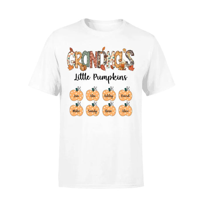 Grandma's Little Pumpkins - Personalized Gifts Custom Pumpkin Shirt for Nana Grandma