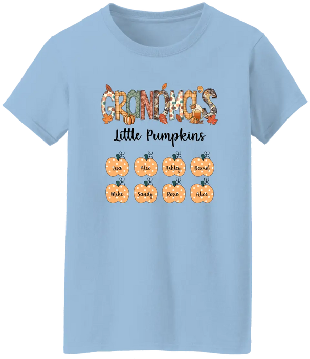 Grandma's Little Pumpkins - Personalized Gifts Custom Pumpkin Shirt for Nana Grandma