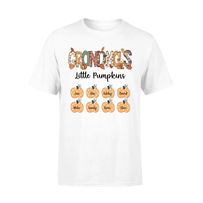 Grandma's Little Pumpkins - Personalized Gifts Custom Pumpkin Shirt for Nana Grandma