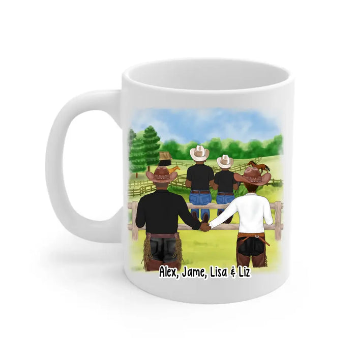 Family Where Life Begins and Love Never Ends - Personalized Gifts Custom Mug for Cowboy Family