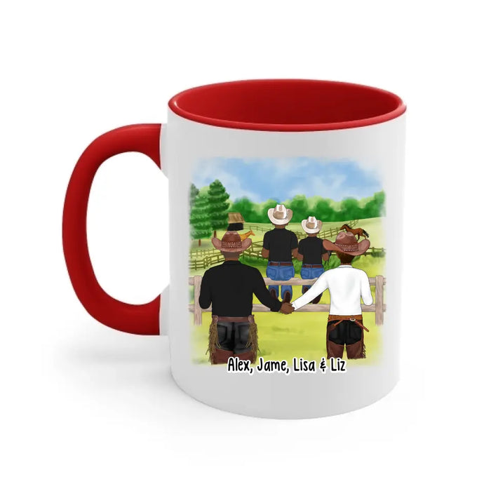 Family Where Life Begins and Love Never Ends - Personalized Gifts Custom Mug for Cowboy Family