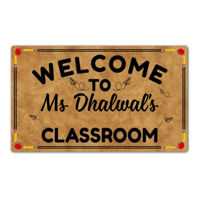 Welcome to Classroom - Personalized Gifts Custom Doormat for Teachers