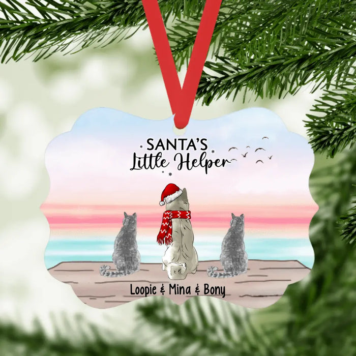 Santa's Little Helper Dog Cat Rabbit - Personalized Christmas Ornament, Gift For Pet Lover, Pet Holiday Christmas Ornament