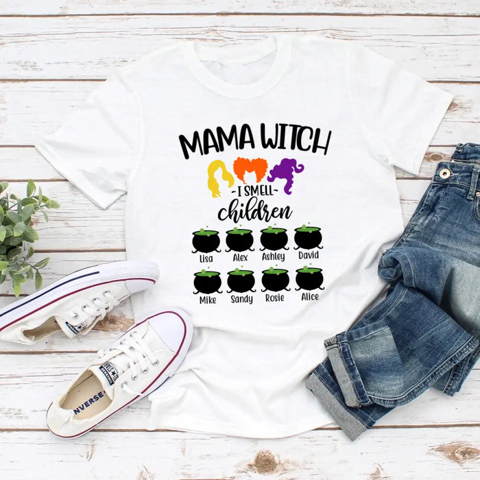 Mama Witch - Personalized Gifts Custom Halloween Shirt For Grandma, Mom