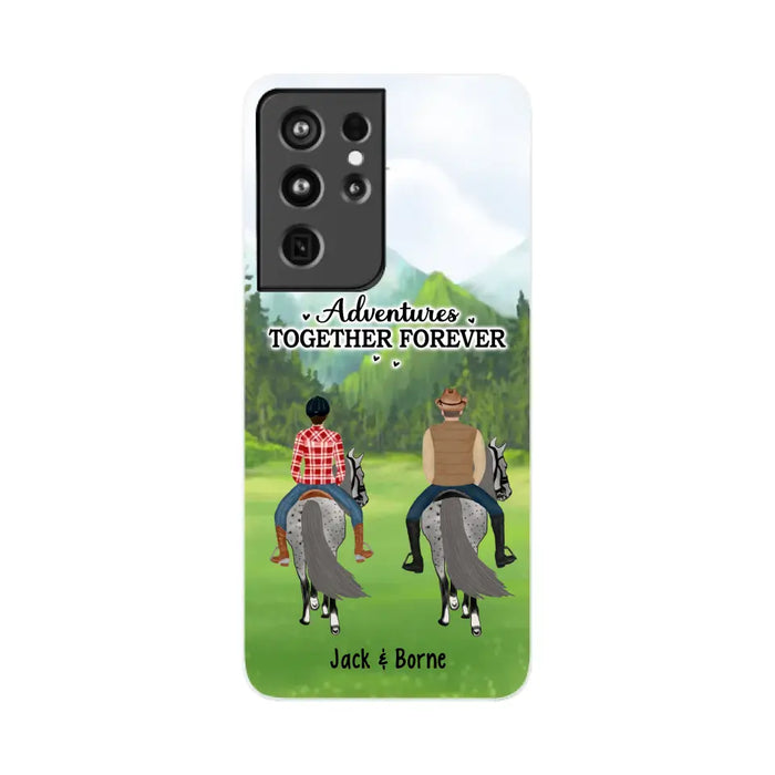Adventures Together Forever - Personalized Gifts Custom Horse Phone Case for Families and Couples, Horse Riding Lovers