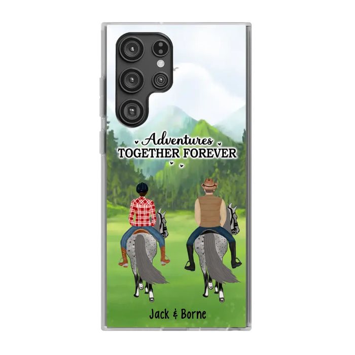 Adventures Together Forever - Personalized Gifts Custom Horse Phone Case for Families and Couples, Horse Riding Lovers