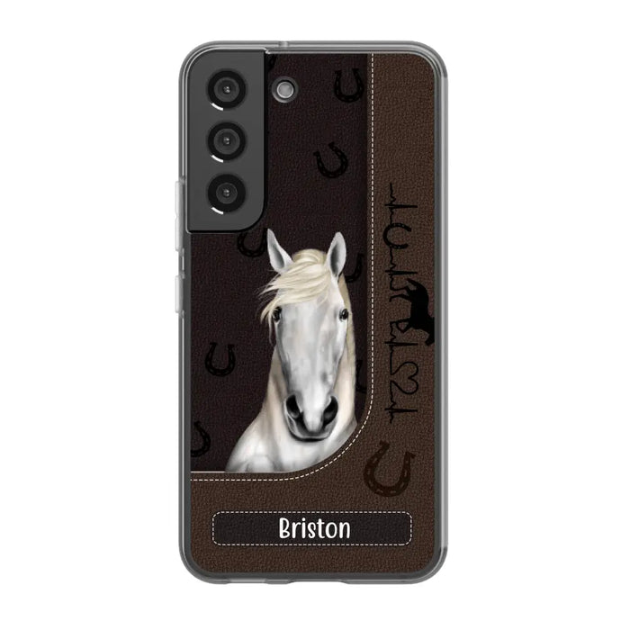 Personalized Gifts Custom Phone Case For Horse Lovers, Horse Heartbeat