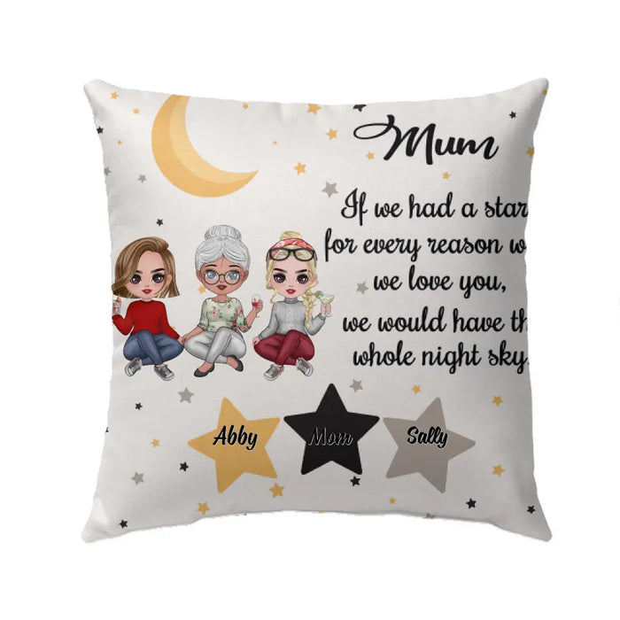 If We Had a Star for Every Reason Why We Love You - Personalized Gifts Custom Pillow for Mom