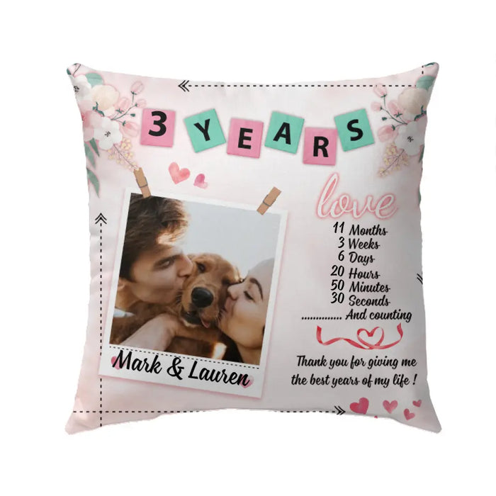 Anniversary Years - Personalized Pillow Photo Upload, For Couples, For Her, For Him