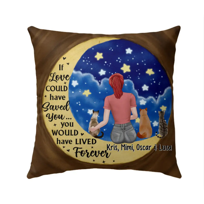 I Love You to the Moon and Back - Personalized Gifts Custom Memorial Pillow for Cat Mom, Memorial Gifts