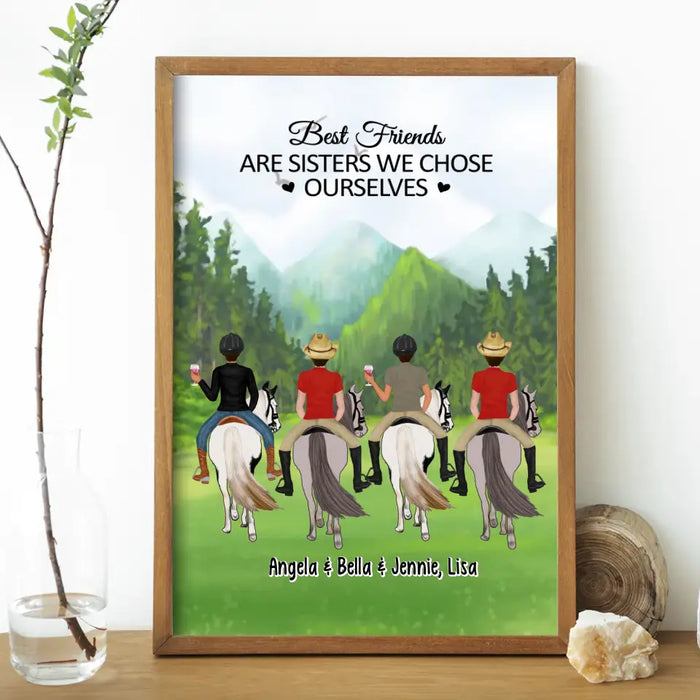 Best Friends Are Sisters We Chose Ourselves - Personalized Gifts Custom Horse Riding Lovers Poster For Besties, Horse Riding Lovers