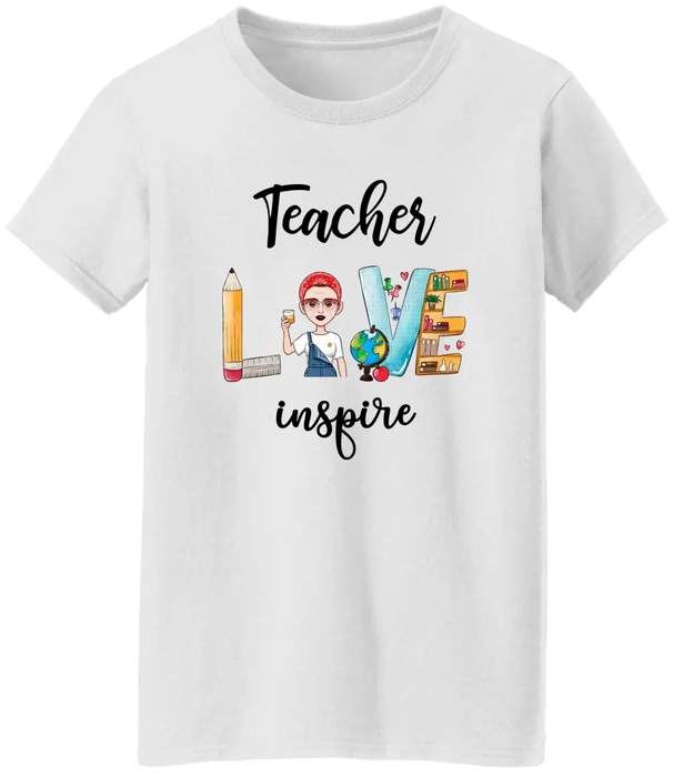 Personalized Shirt, Teacher Love Inspire, Back To School Gifts For Teacher