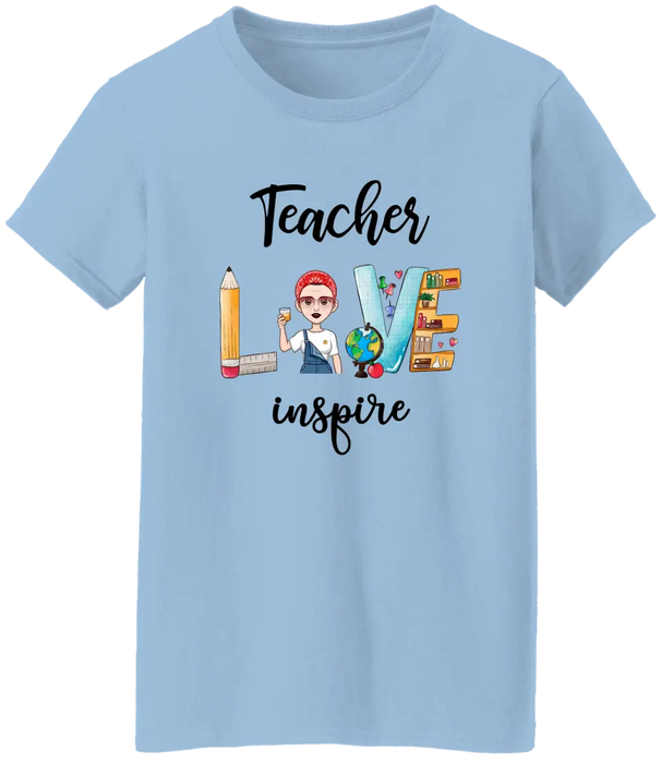 Personalized Shirt, Teacher Love Inspire, Back To School Gifts For Teacher