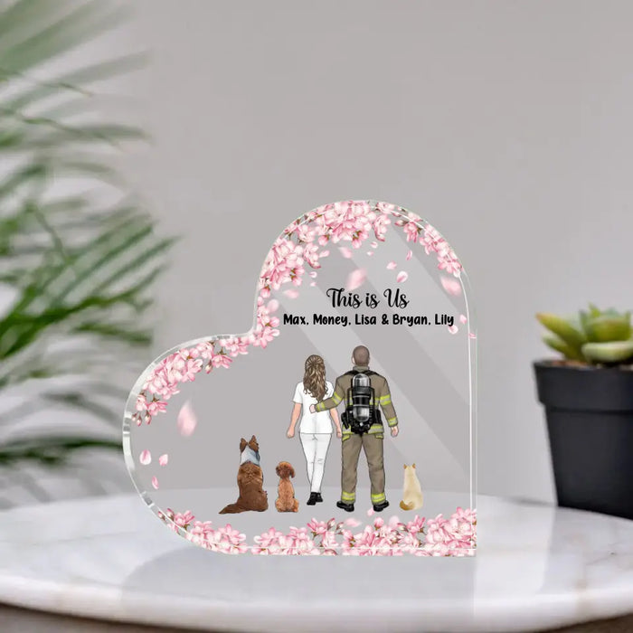 This Is Us - Personalized Gifts Custom Dog Acrylic Plaque For Firefighter Nurse Couples, Dog Lovers, Cat Lovers