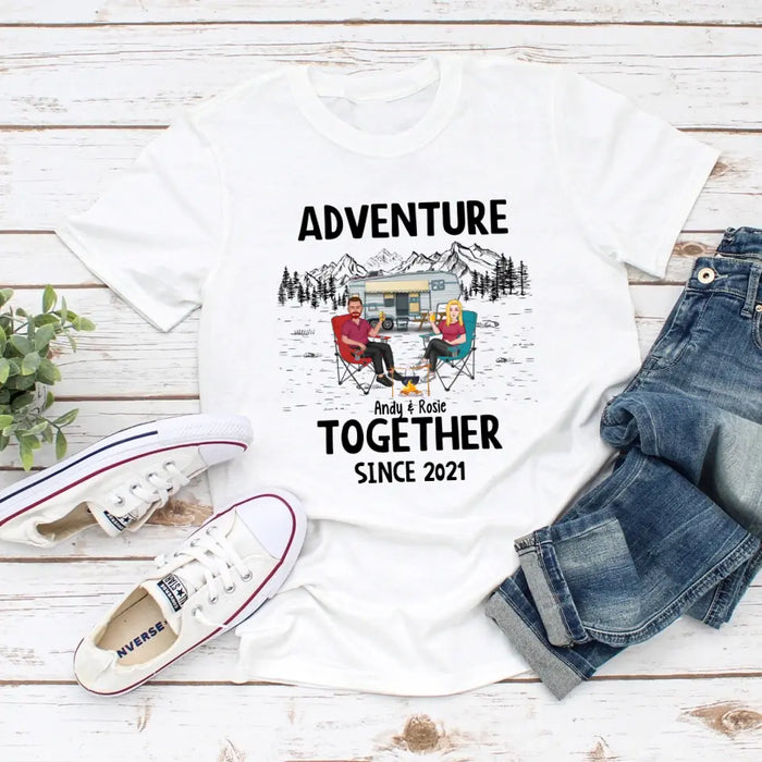 Adventure Together Since Year - Personalized Gifts Custom Camping Shirt For Couples, Camping Lovers