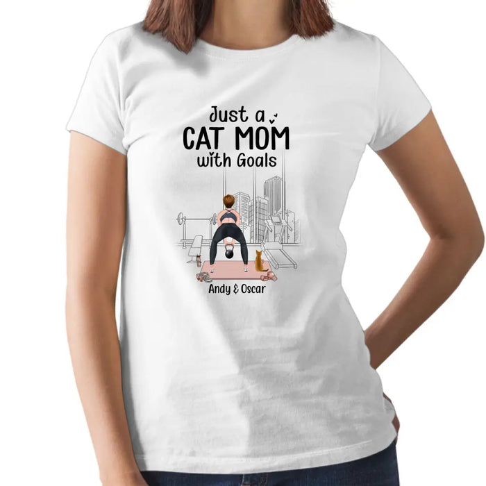 Personalized Shirt, Gym Woman With Cats, Gift For Fitness Lovers