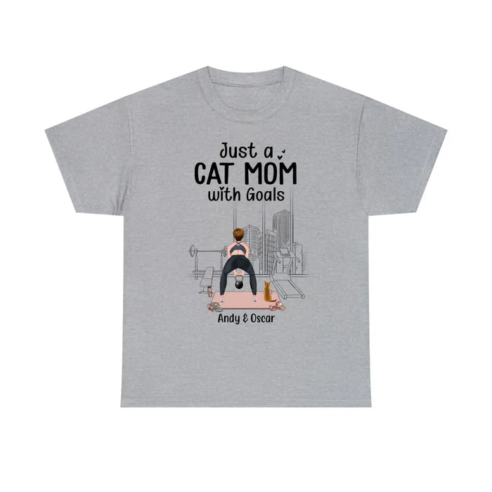 Personalized Shirt, Gym Woman With Cats, Gift For Fitness Lovers