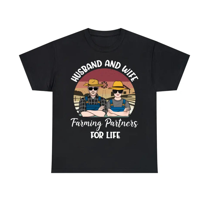 Farming Partners For Life - Personalized Gifts Custom Farmers Shirt For Wife For Husband, Farmers