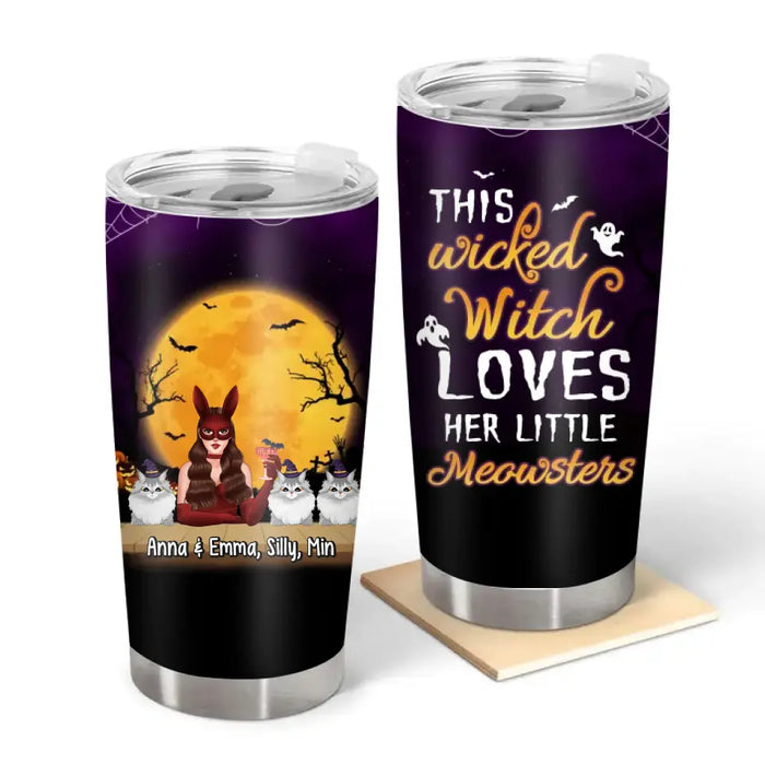 This Wicked Witch Loves Her Little Meowsters - Halloween Personalized Gifts Custom Cat Tumbler For Cat Mom, Cat Lovers