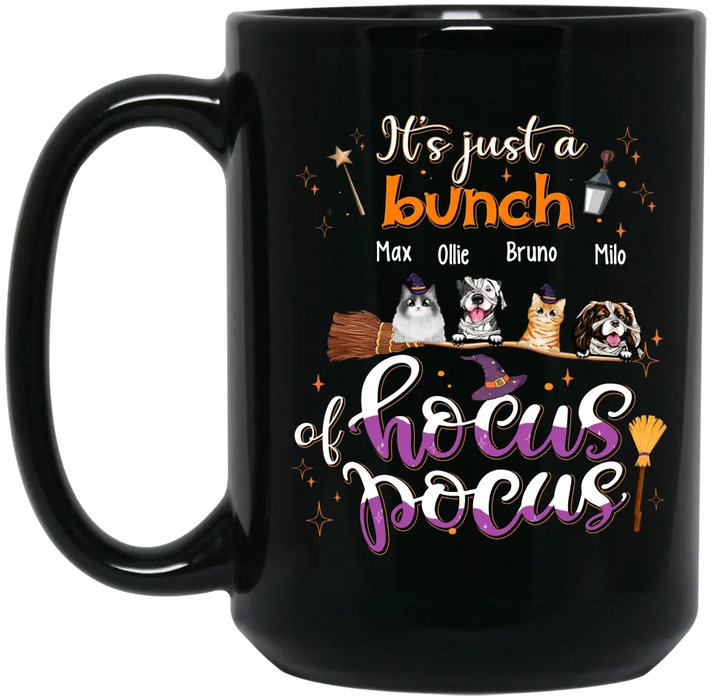 It's Just A Bunch Of Hocus Pocus - Personalized Gifts Custom Halloween Mug For Her, Dog Lovers