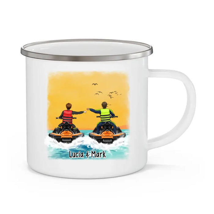 Life Is Better On A Jet Ski - Personalized Gifts Custom Jet Ski Enamel Mug For Friends For Couples, Jet Ski Lovers