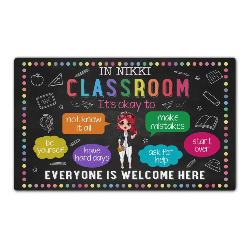 In Teacher Classroom It's Okay Everyone Is Welcome Here - Personalized — GearLit in-teacher-classroom-it-s-okay-everyone-is-welcome-here-personalized-gearlit