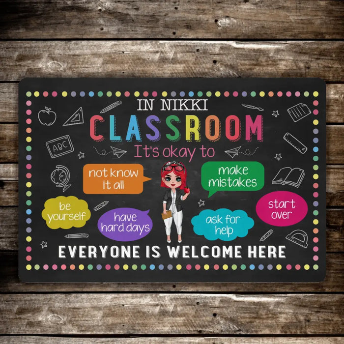 In Teacher Classroom It's Okay Everyone Is Welcome Here - Personalized Gifts Custom Doormat For Teachers, Back To School Gifts