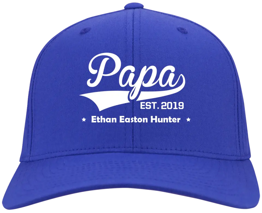 Custom Embroidered Papa Grandpa Hat, Father's Day Gift For Grandpa