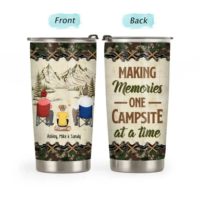 Making Memories One Campsite at a Time - Personalized Gifts Custom Camping Tumbler for Family for Couples, Camping Lovers