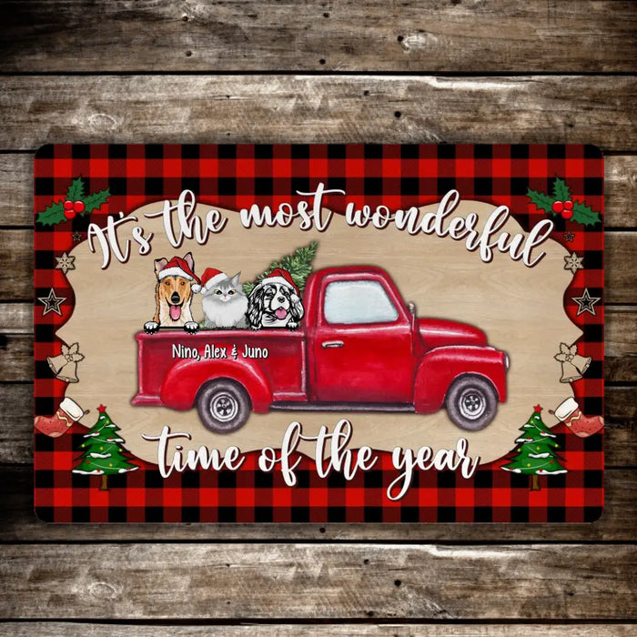It's The Most Wonderful Time Of The Year - Christmas Personalized Gifts Custom Doormat For Fur Family, Dog Cat Lovers