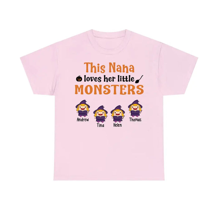 Personalized Shirt, This Nana Loves Her Little Monsters, Gifts For Halloween Family