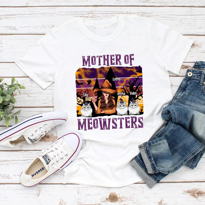 Mother Of Meowsters - Halloween Personalized Gifts Custom Cat Shirt For Cat Mom, Cat Lovers