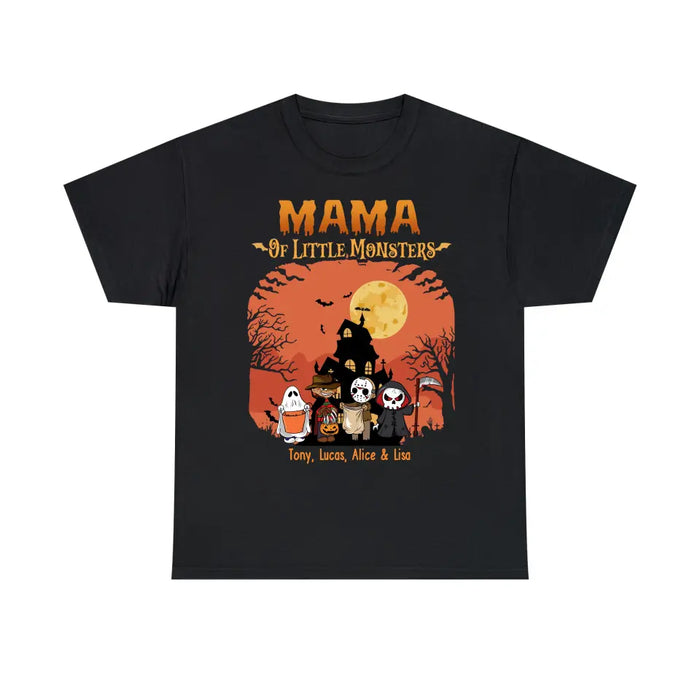 Mama Of Little Monsters - Personalized Gifts Custom Horror Shirt For Grandma Mom, Funny Halloween Creepy Shirt