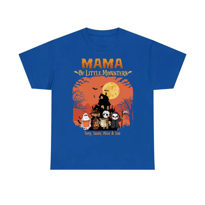 Mama Of Little Monsters - Personalized Gifts Custom Horror Shirt For Grandma Mom, Funny Halloween Creepy Shirt