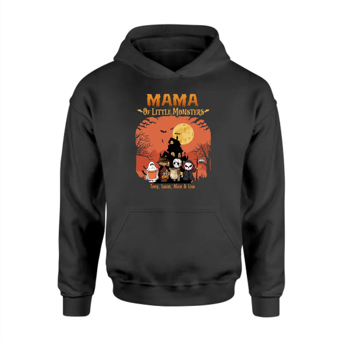 Mama Of Little Monsters - Personalized Gifts Custom Horror Shirt For Grandma Mom, Funny Halloween Creepy Shirt