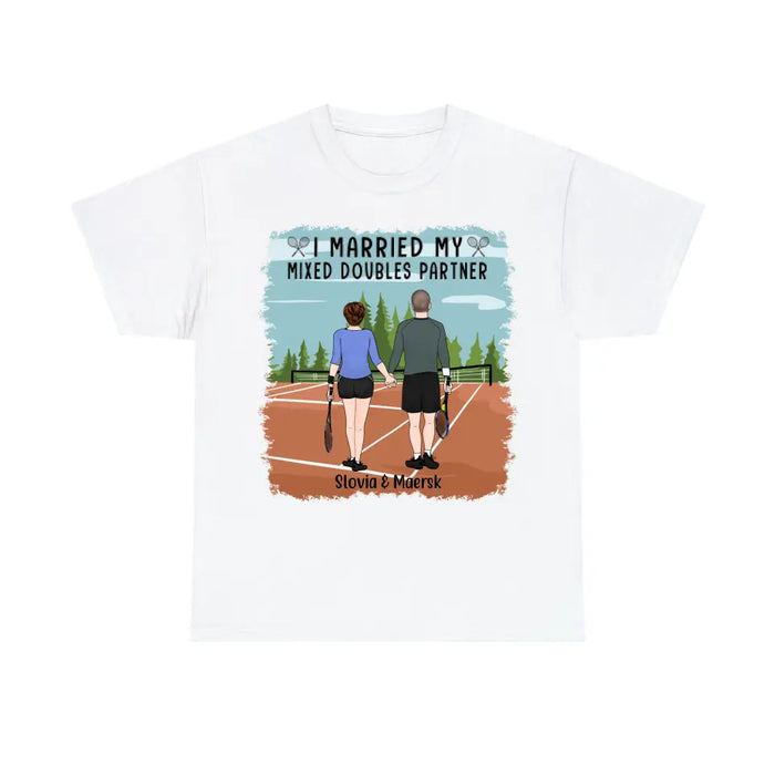 Personalized Shirt, I Married My Mixed Doubles Partner, Gifts For Tennis Couple