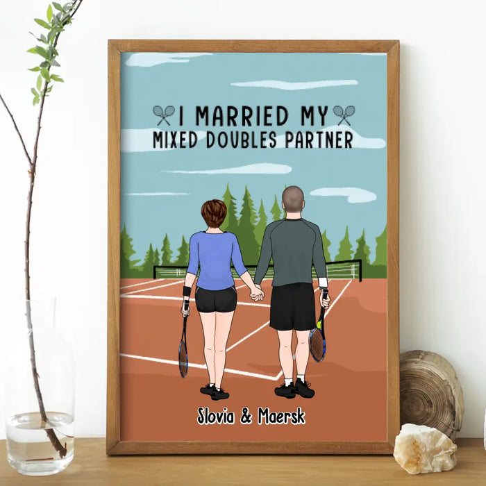 Personalized Poster, I Married My Mixed Doubles Partners, Gifts For Tennis Couple
