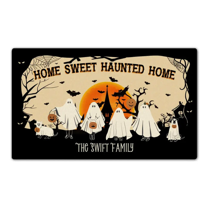 Home Sweet Haunted Home - Personalized Gifts Custom Halloween Doormat For Family