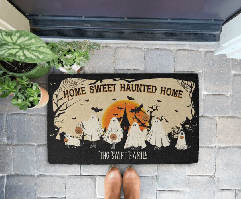 Home Sweet Haunted Home - Personalized Gifts Custom Halloween Doormat For Family