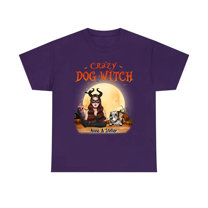 Crazy Dog Witch - Halloween Personalized Gifts Custom Shirt For Witches For Her, Dog Lovers