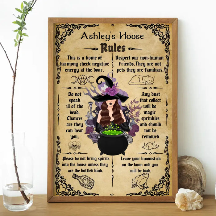 Witches Kitchen Rules - Personalized Gifts Custom Poster For Her, Funny Halloween Gifts For Witches