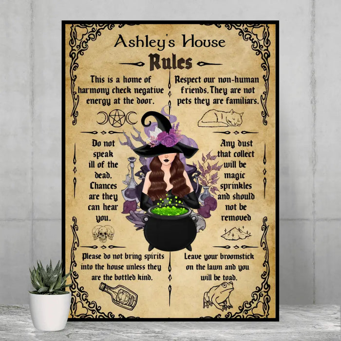 Witches Kitchen Rules - Personalized Gifts Custom Poster For Her, Funny Halloween Gifts For Witches