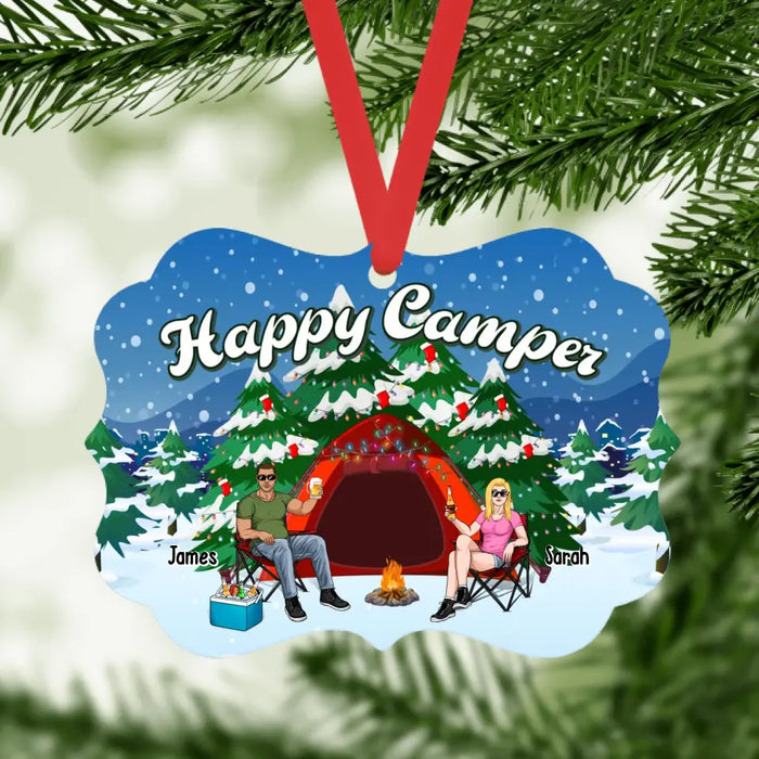 Happy Camper - Personalized Gifts Christmas Custom Camping Ornament For Couples, Camping Lovers