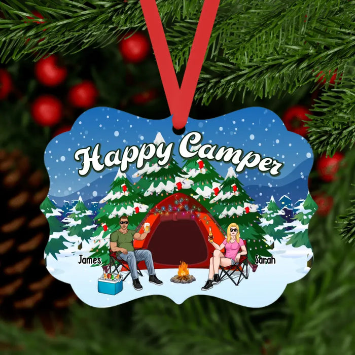Happy Camper - Personalized Gifts Christmas Custom Camping Ornament For Couples, Camping Lovers